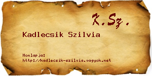 Kadlecsik Szilvia névjegykártya