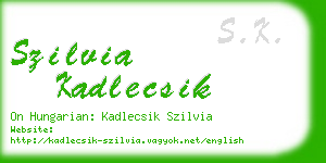 szilvia kadlecsik business card